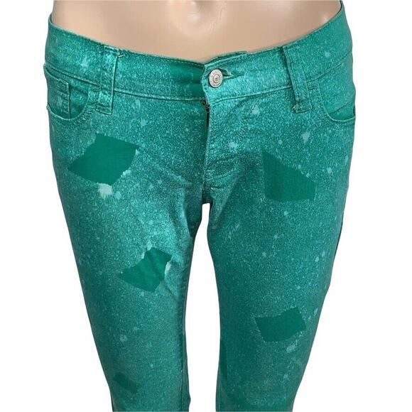 Old Navy Womens Denim Skinny Jeans Bleached Rock Star Ankle Length Green Size 4 - Picture 2 of 10